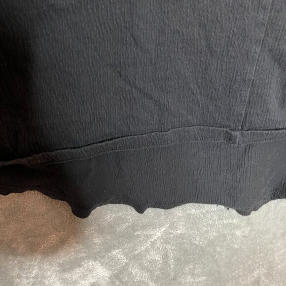 Lands End Women Beachy Travel Gauze Relaxed A Line V Neck Black Midi Dress XL - Picture 5 of 13